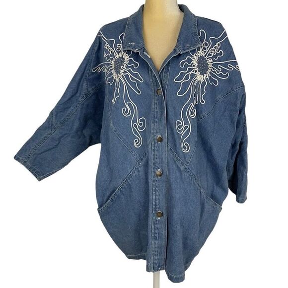 Vintage PADO Denim Embroidered Jacket XL - Picture 6 of 10
